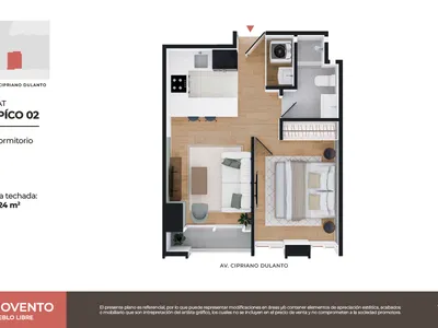 Modelo Flat Típico 02 · Pisos 4, 7, 8, 9, 10