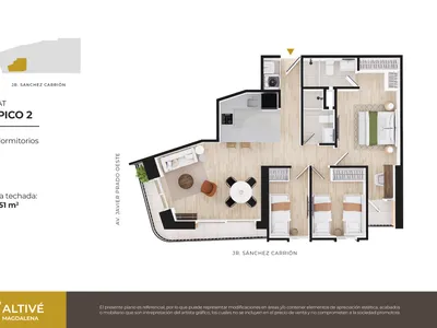 Modelo Flat Típico 02 · Pisos 3, 10, 16, 17