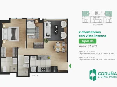Modelo TIPO 3 - A · Pisos 3 al 10