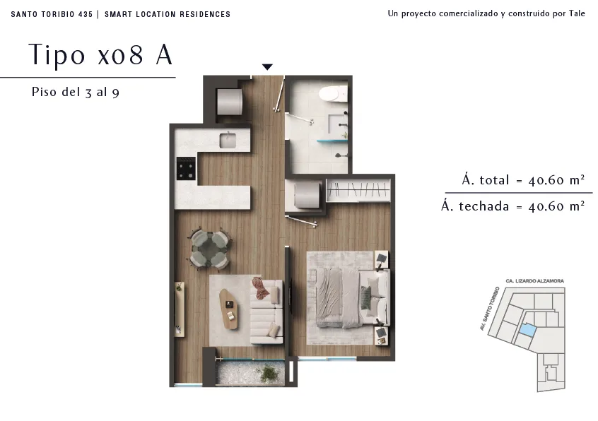 Modelo X08 · Pisos 3 al 13