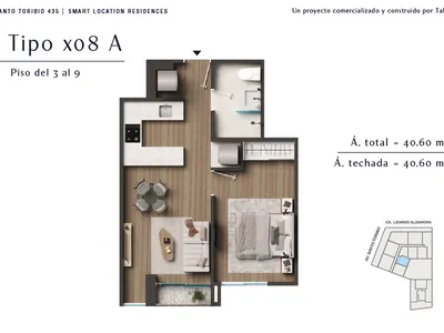 Modelo X08 · Pisos 3 al 13