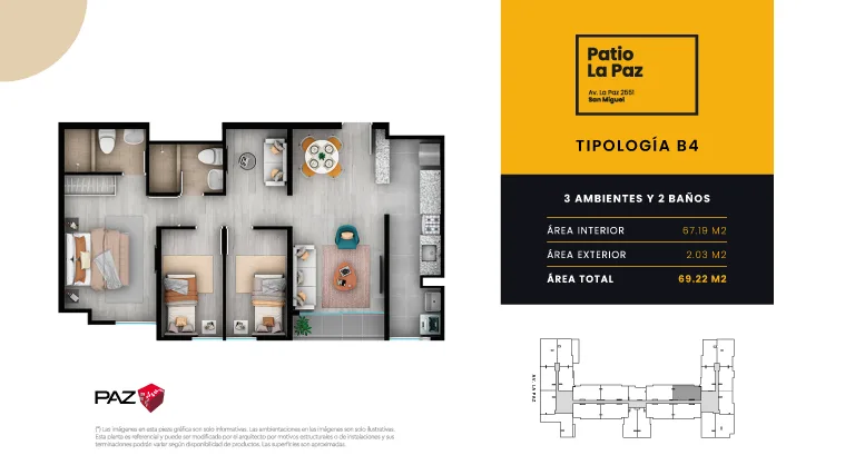 Modelo B4 · Pisos 3 al 12