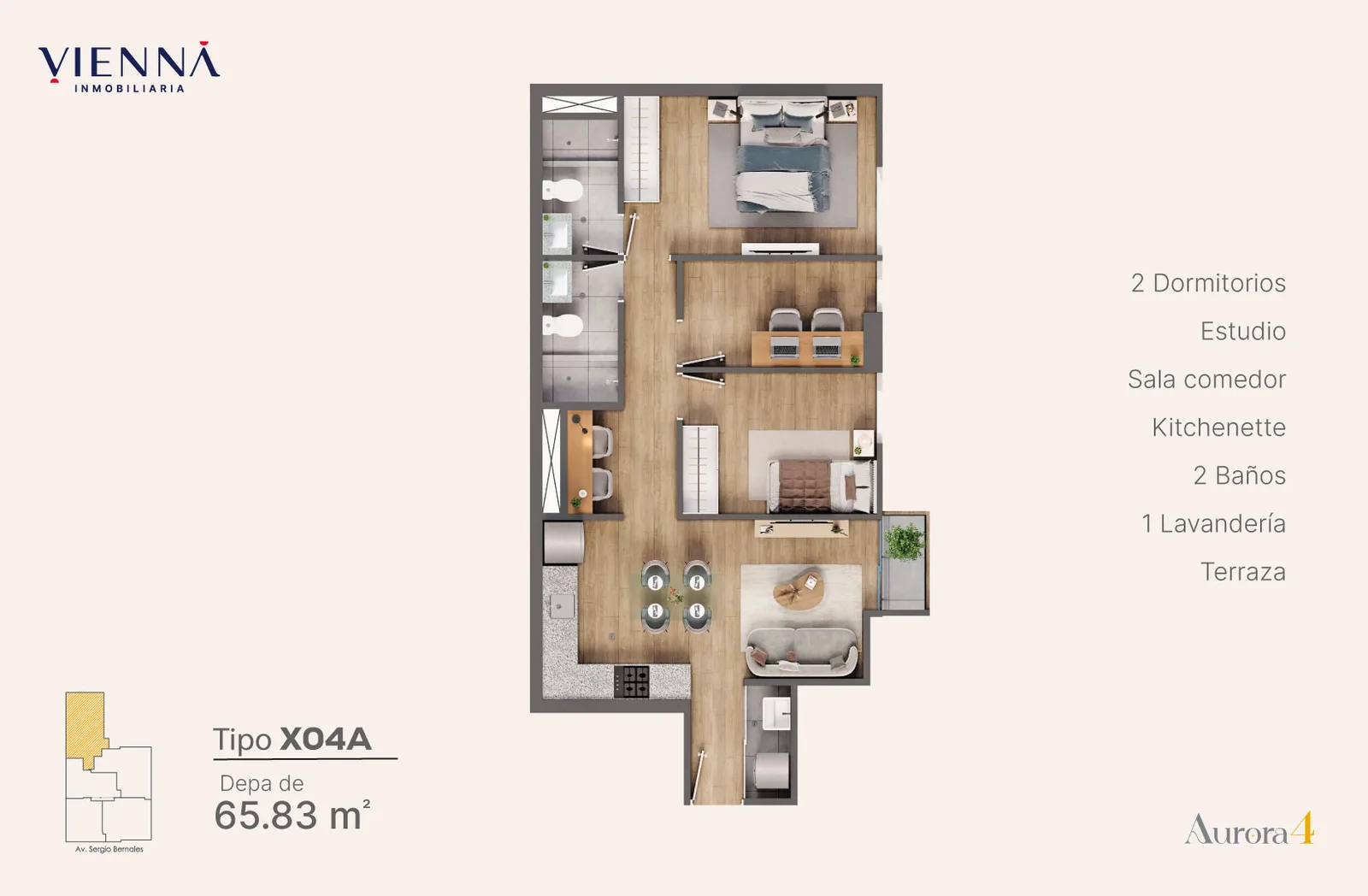 Modelo Tipo X04A · Pisos 6 al 13