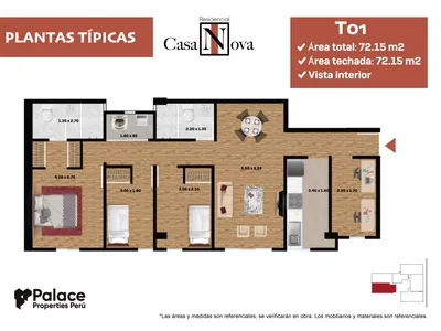Modelo TIPO T01 · Pisos 4, 7, 9, 10