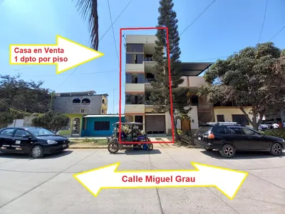 Se vende Edificio de 4 departamentos. 136.5 m² en Calle Miguel Grau, Zarumilla.