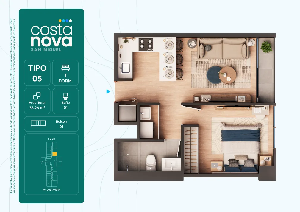 Modelo 5 · Pisos 1 al 22