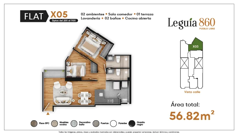 Modelo X05 · Pisos 3 al 11