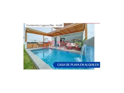 Alquilo Linda Nueva Casa De Playa Con Piscina Y Amoblada  Condominio Laguna Mar Km 80 Panamericana Sur