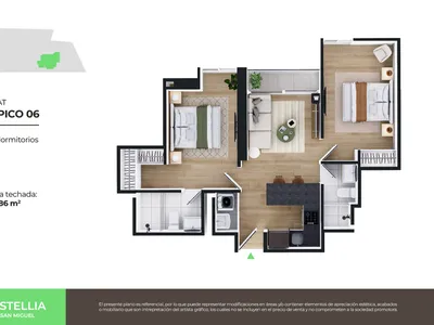 Modelo Flat Típico 06 · Pisos 4, 7, 9, 12