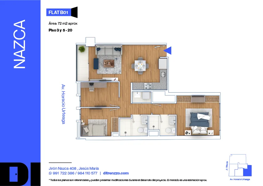 Modelo B01 · Pisos 3 al 11