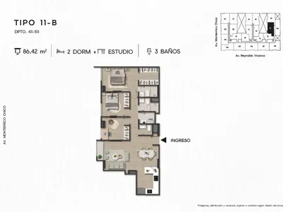 Modelo TIPO 11-B · Pisos 4 y 5