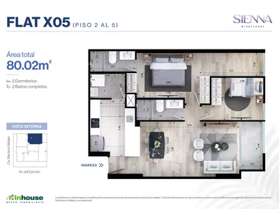 Modelo X5 · Pisos 2, 3, 4, 5