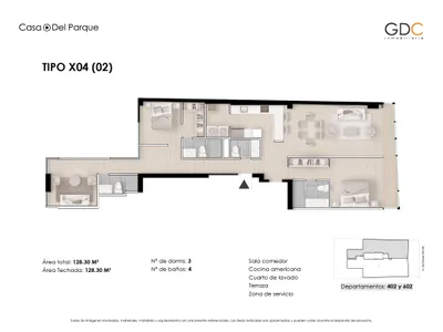 Modelo X04 · Pisos 2 y 5