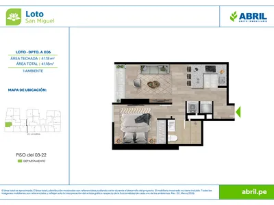 Modelo LOT-1-X06 · Pisos 4 al 18