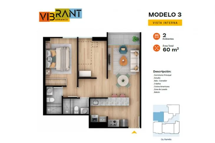 Modelo 3 · Pisos 8 al 18