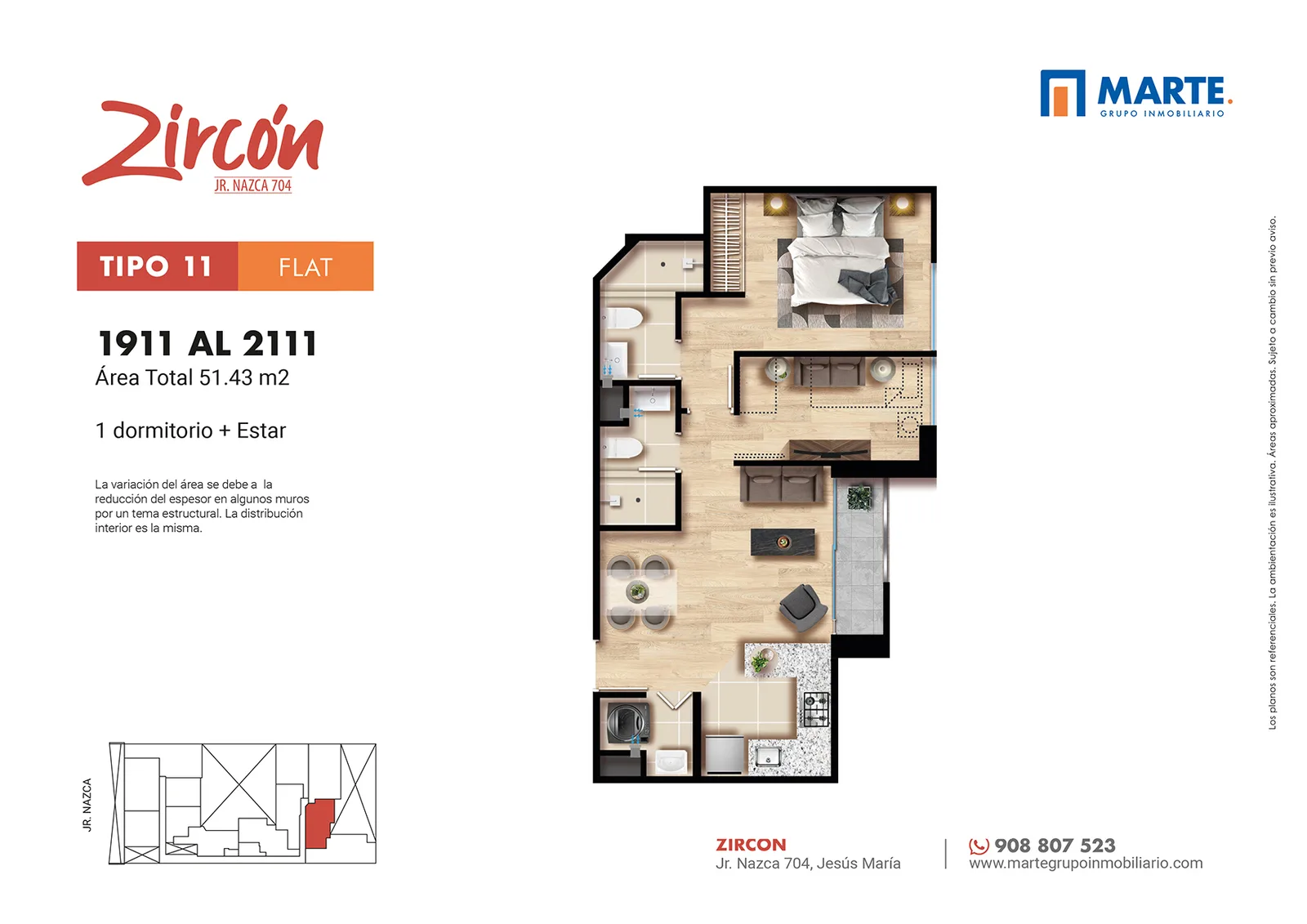 Modelo Tipo 11 · Pisos 2 al 22