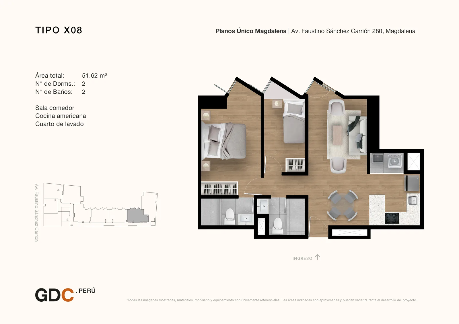 Modelo X08 · Pisos 3 al 20
