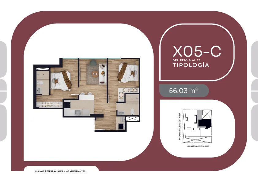 Modelo X05-C · Pisos 9 al 17