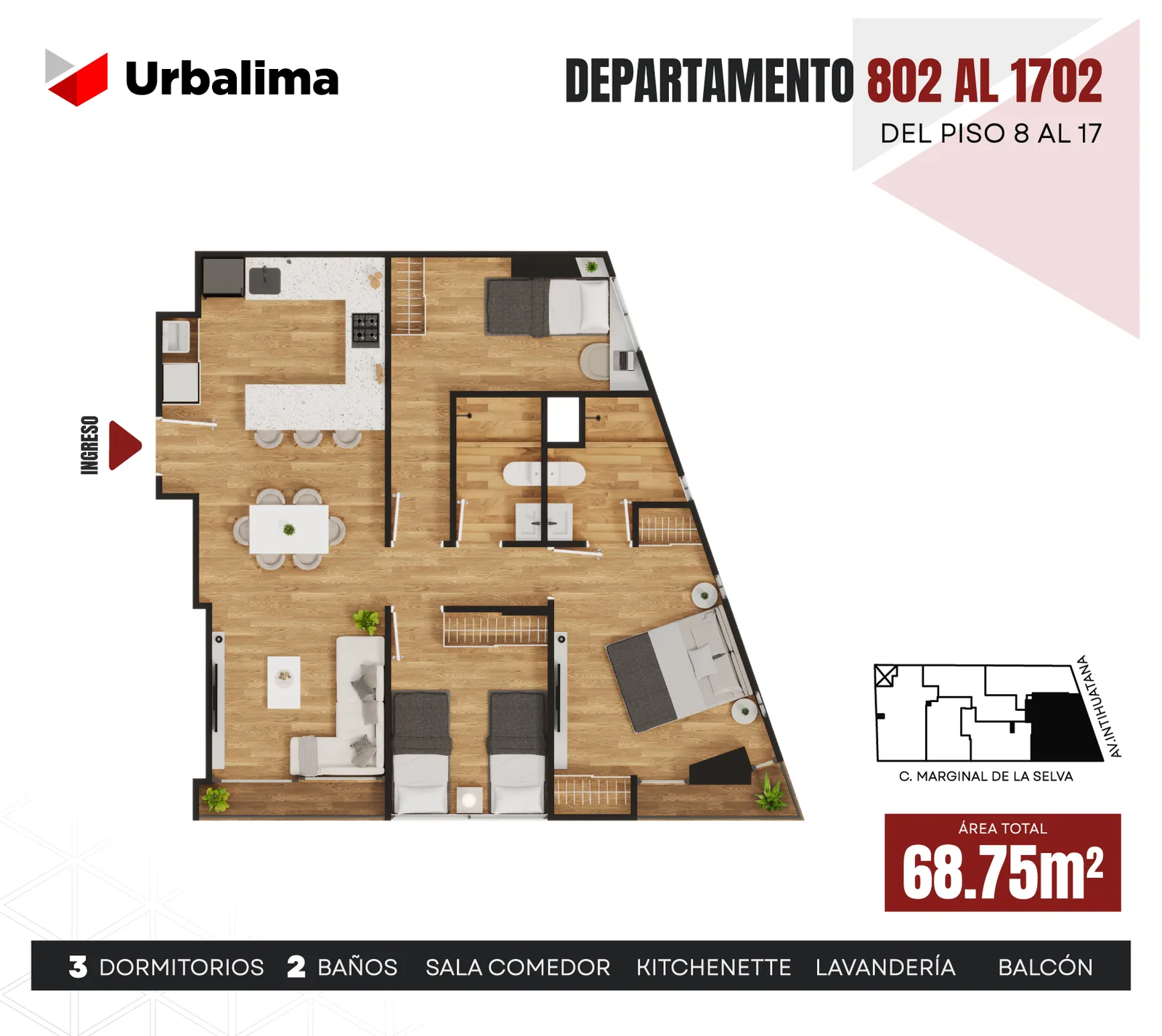 Modelo X02 · Pisos 6 al 17