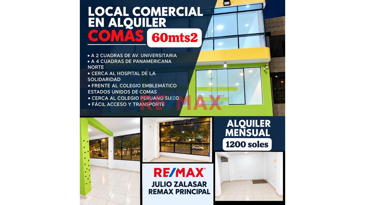 Local Comercial En Alquiler – Comas | S/ 1,200