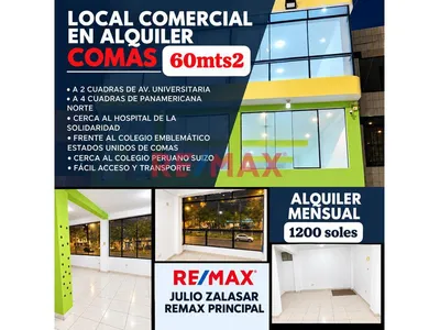 Local Comercial En Alquiler – Comas | S/ 1,200