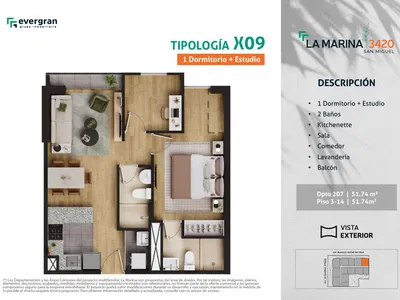 Modelo Tipo 09 · Pisos 2 al 9