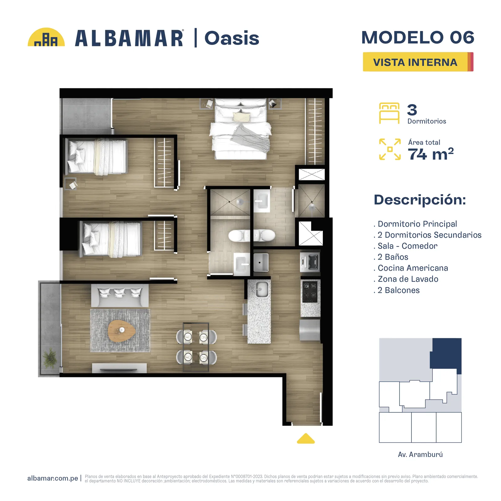Modelo Tipo 6 · Pisos 5 al 15