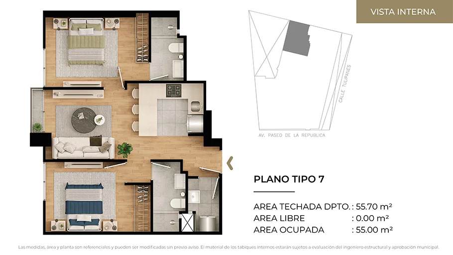 Modelo Tipo 7 · Pisos 3 al 22