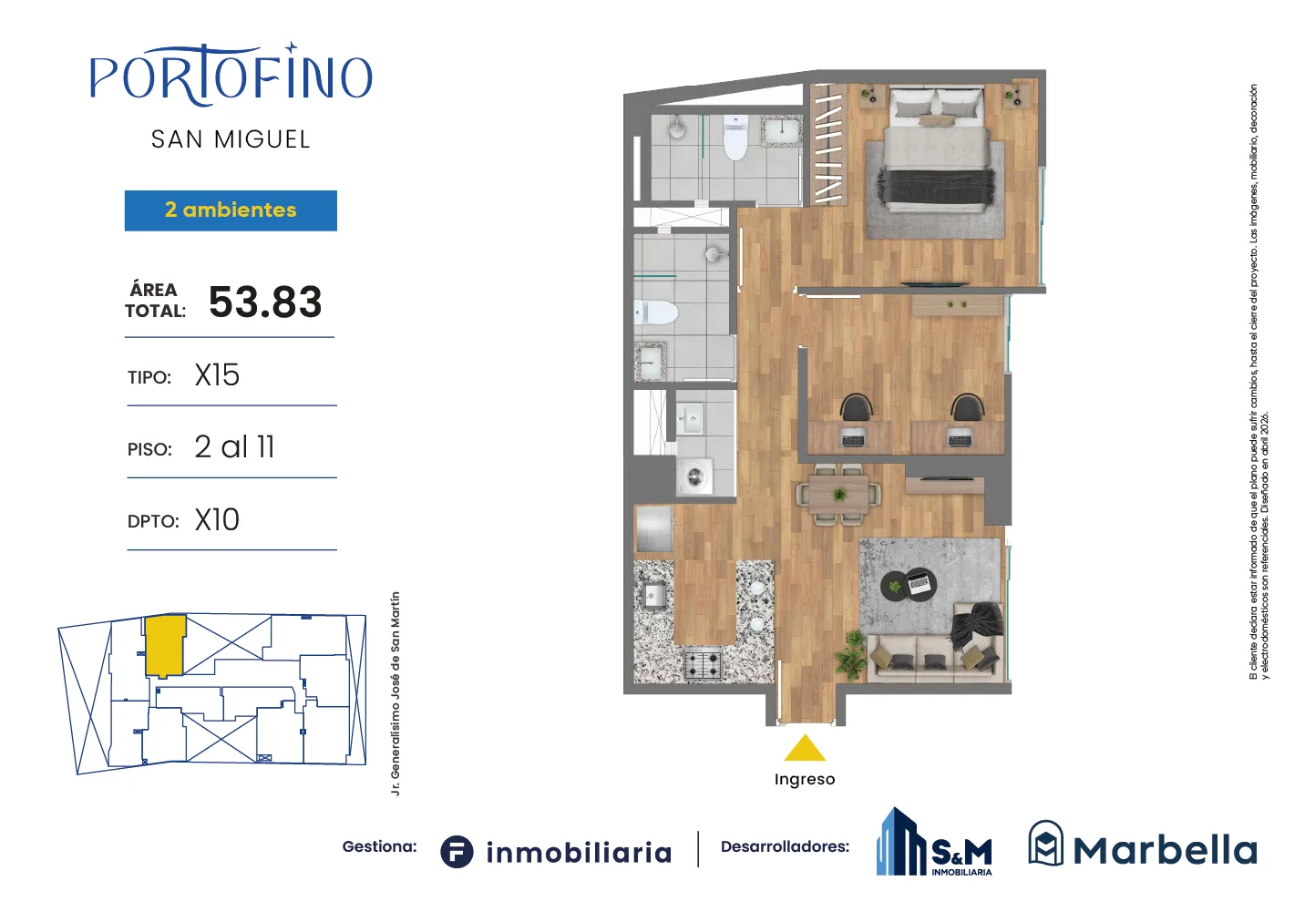 Modelo TD-X15 · Pisos 3 al 11