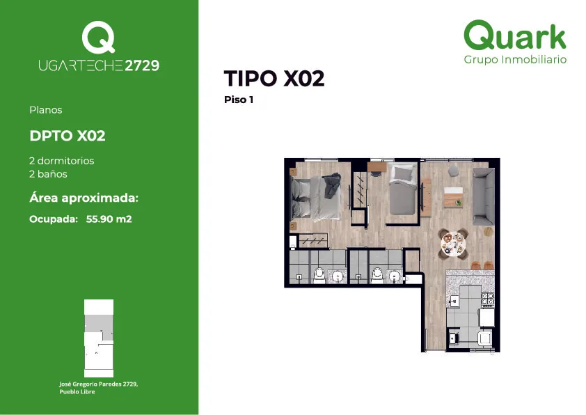 Modelo X02 · Pisos 2, 4, 8