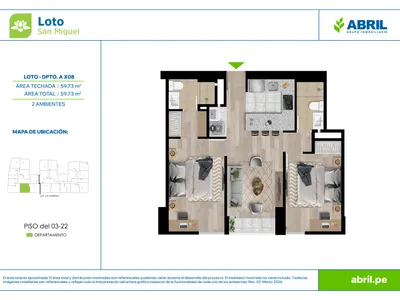 Modelo LOT-1-X08 · Pisos 3 al 22