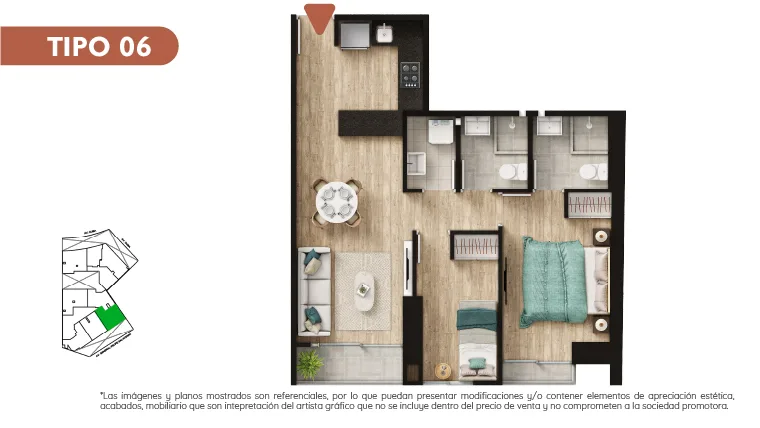 Modelo TIPO 6 · Pisos 5 al 28