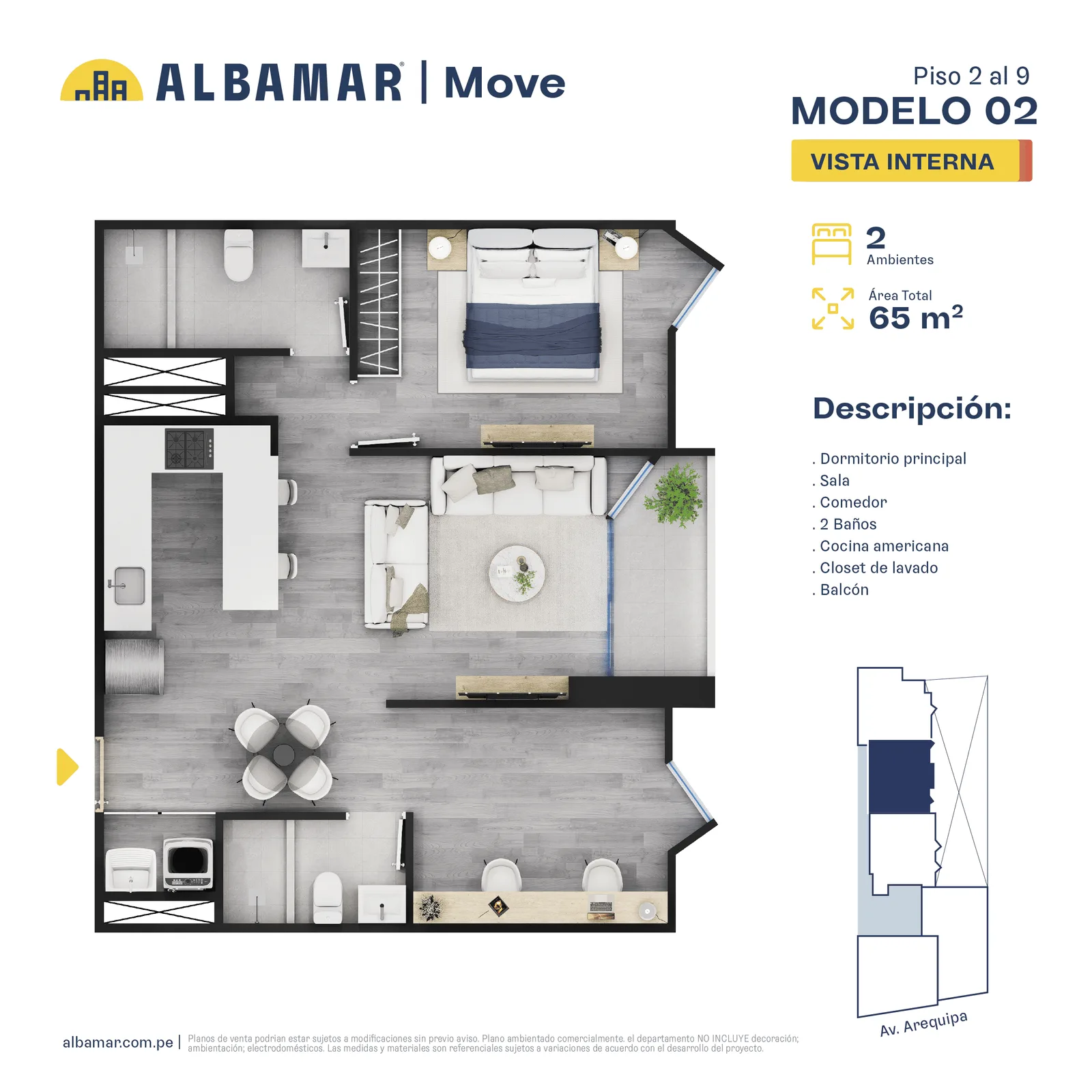 Modelo Modelo 2 · Pisos 3, 4, 5, 8, 9