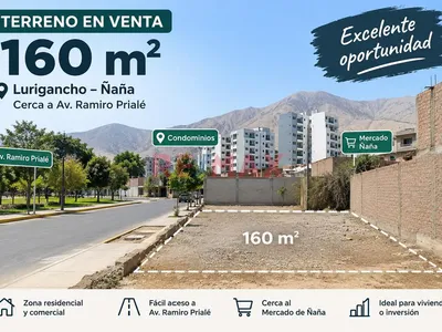 Se Vende Terreno De 160 M² En Lurigancho – Ñaña, Cerca A Av. Ramiro Prialé