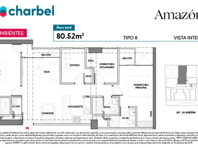 Departamento 4 dorm. 81.04 m²