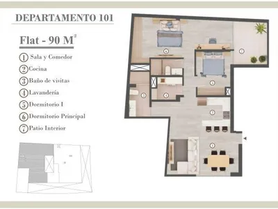 Departamento en venta · Puerta del Sol - Higuereta al 100, Santiago de Surco · 90 m², 2 dorm.