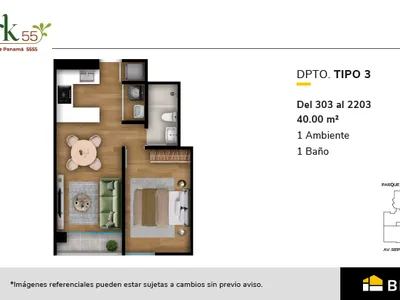 Modelo TIPO 3 · Pisos 3 al 22