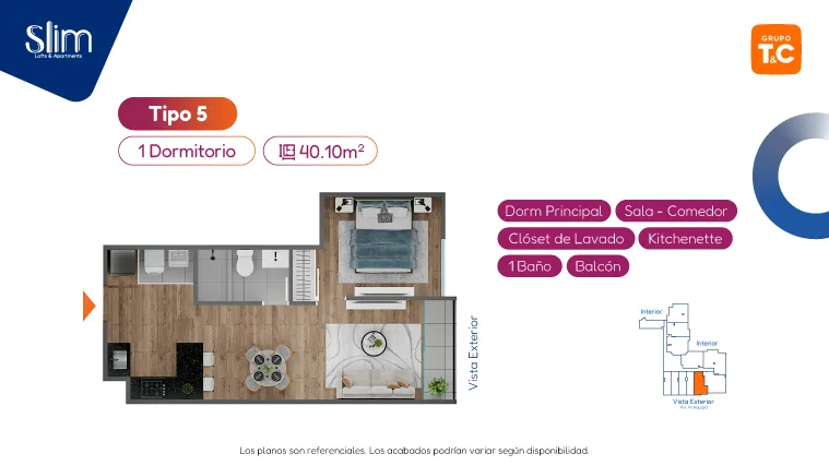 Modelo Tipo 5 · Pisos 10 al 23