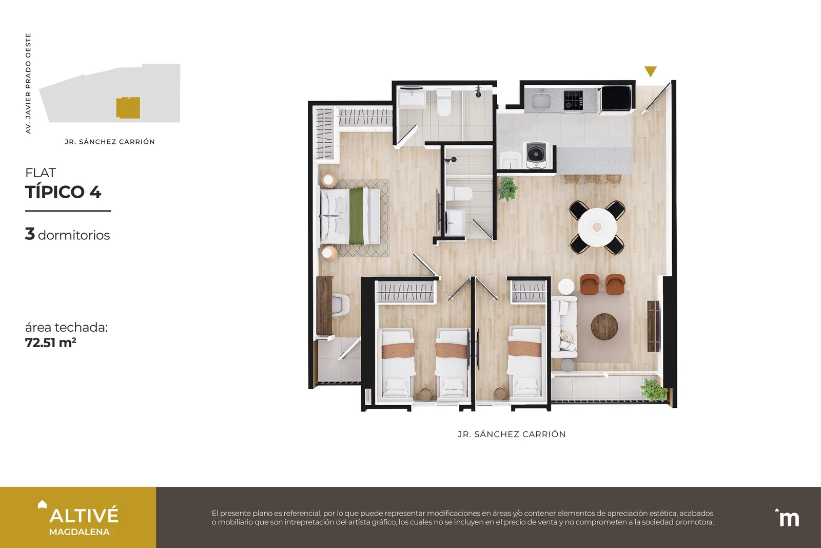 Modelo Flat Típico 04 · Pisos 5, 8, 9