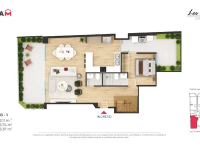 Departamento 4 dorm. 170.18 m²