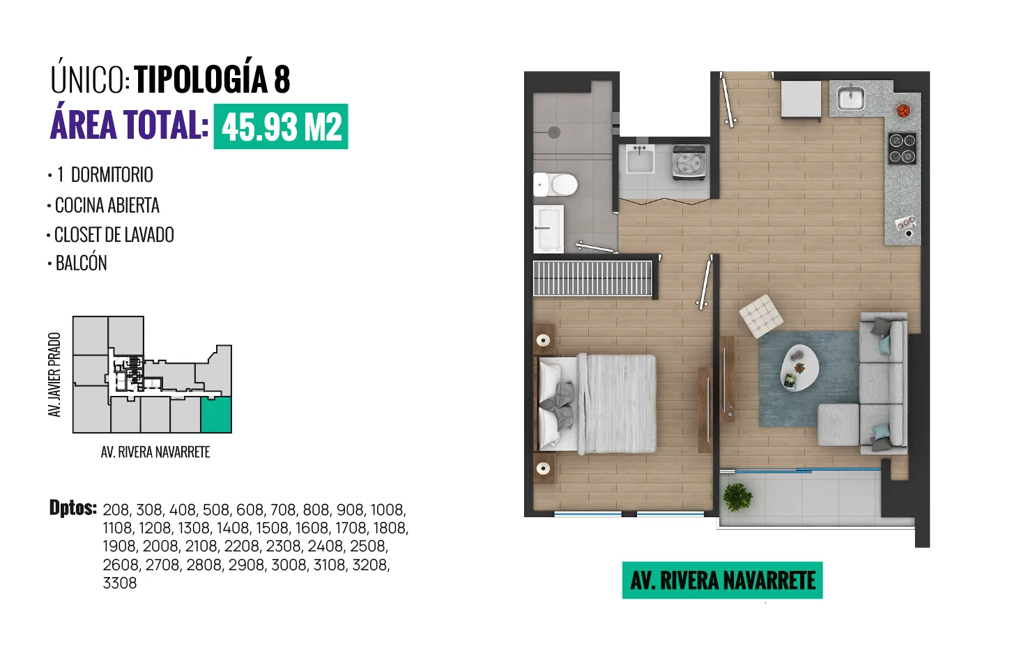 Modelo TIPO 8 · Pisos 27, 29, 31, 33