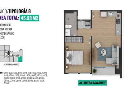 Modelo TIPO 8 · Pisos 27, 29, 31, 33
