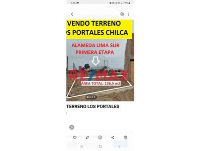 "Invierte Seguro En El Sur Chico" Terreno De 136.50 M2 En Alameda Lima Sur - I Etapa - Con Titulo En Sunarp