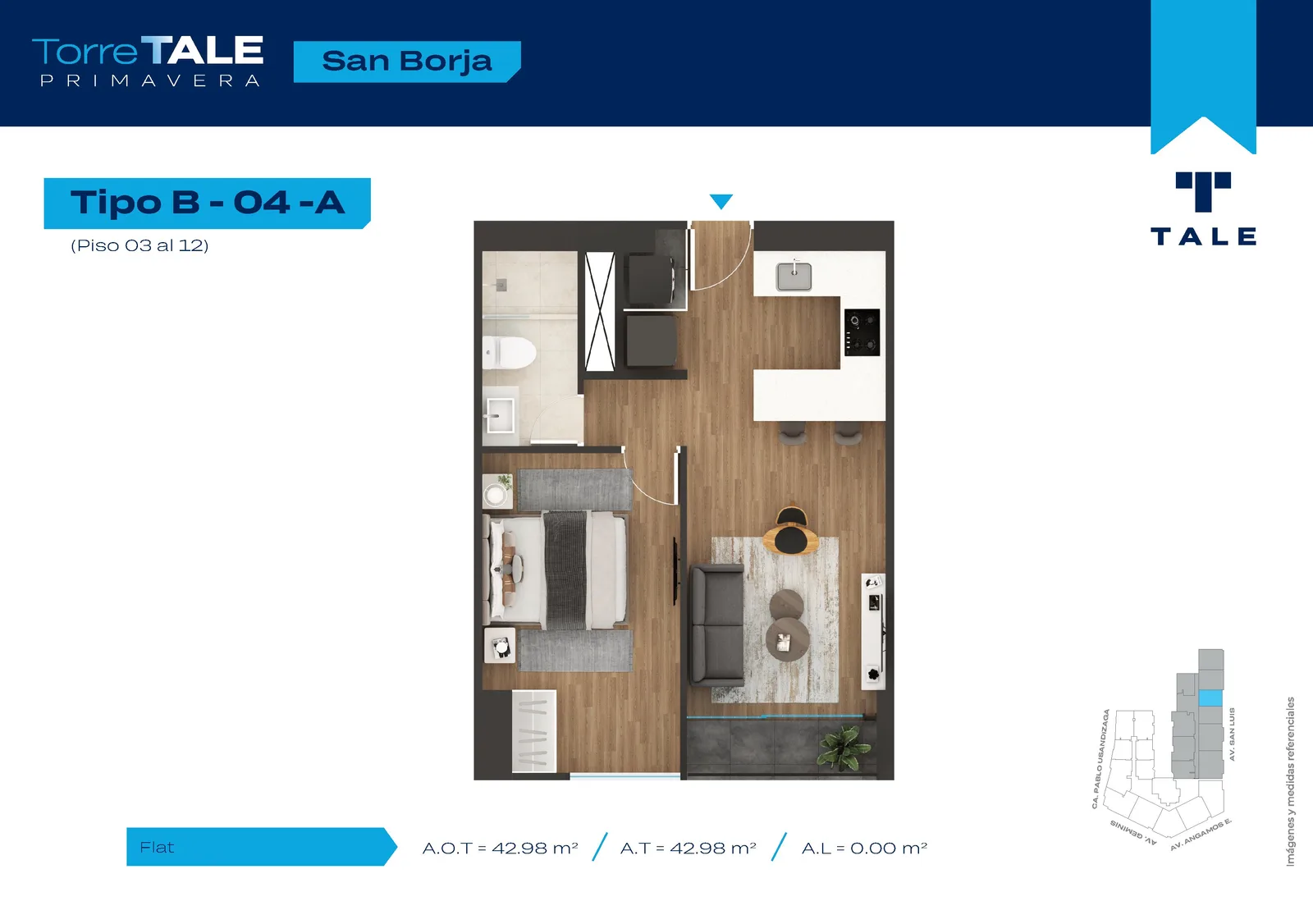 Modelo B-X04-03 AL 12-A · Pisos 3, 4, 12