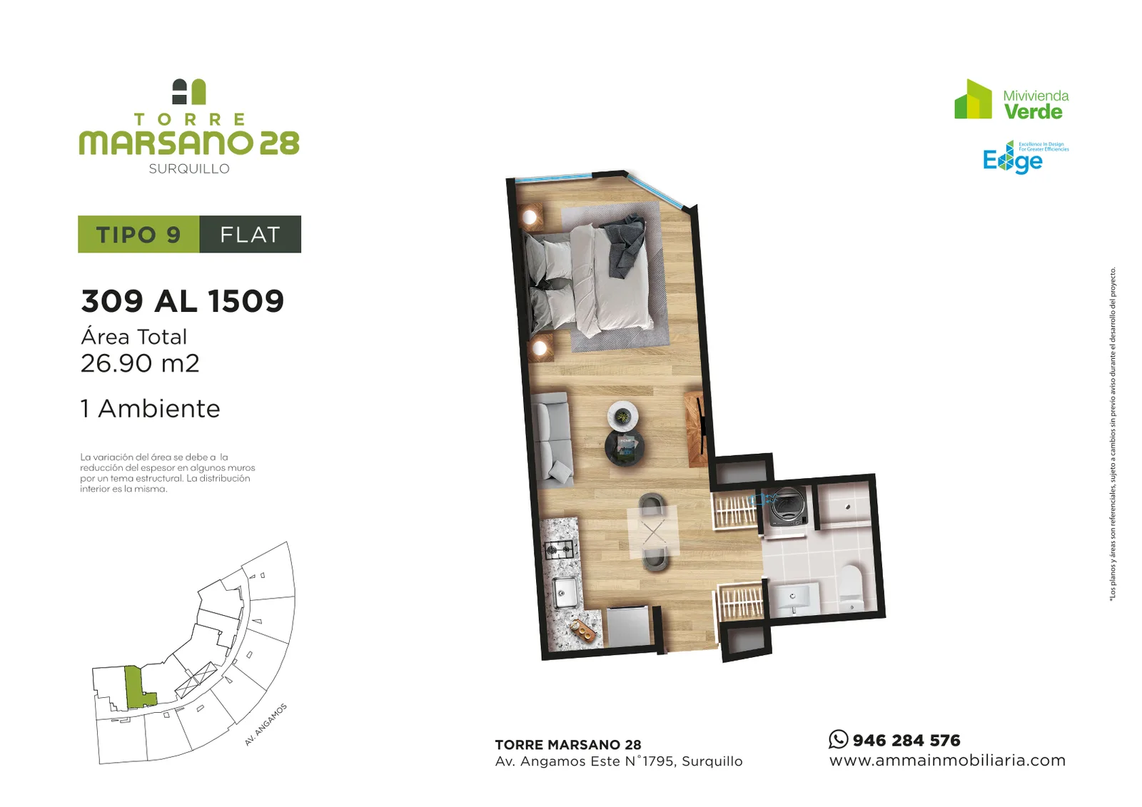 Modelo 9 · Pisos 8 al 28