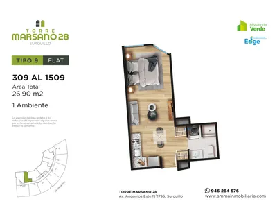 Modelo 9 · Pisos 8 al 28
