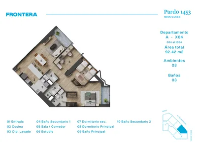 Modelo AX4 · Pisos 3 al 15