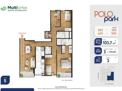 Departamento 4 dorm. 103.7 m²