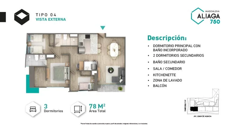 Modelo Tipo 4 · Pisos 3 y 25