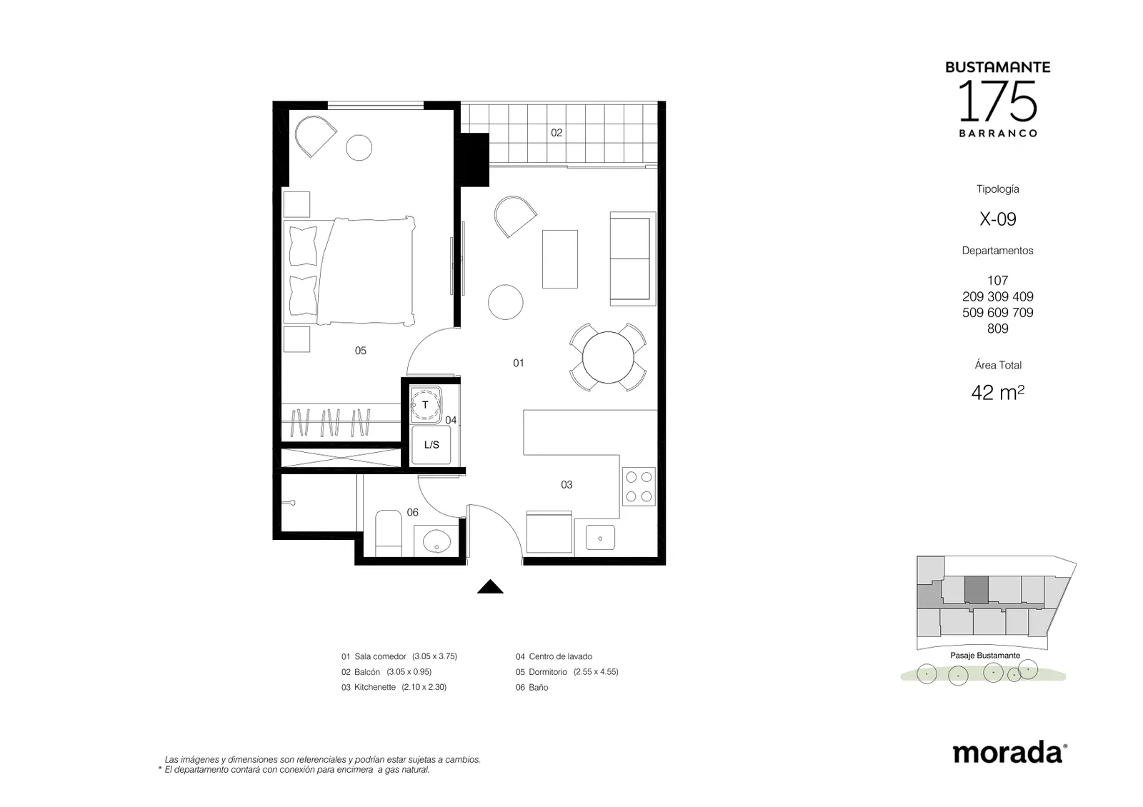 Modelo X-09 · Pisos 2, 3, 4